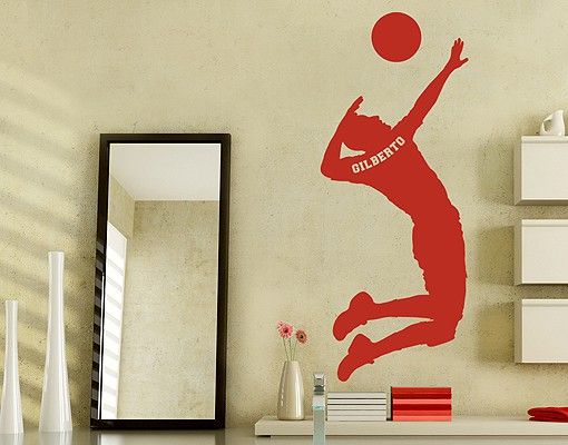 Muurstickers spreuken en quotes Wall Decal no.RS124 Customised text Volleyball