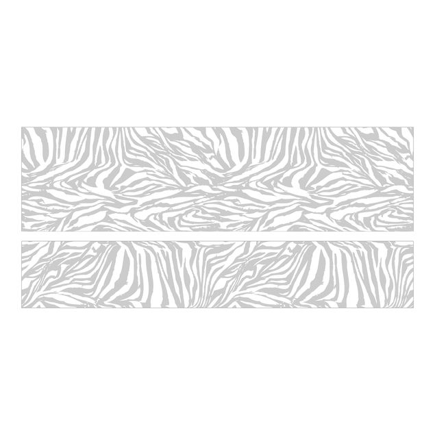 Meubelfolie IKEA Malm Bed Zebra Design Light Grey Stripe Pattern