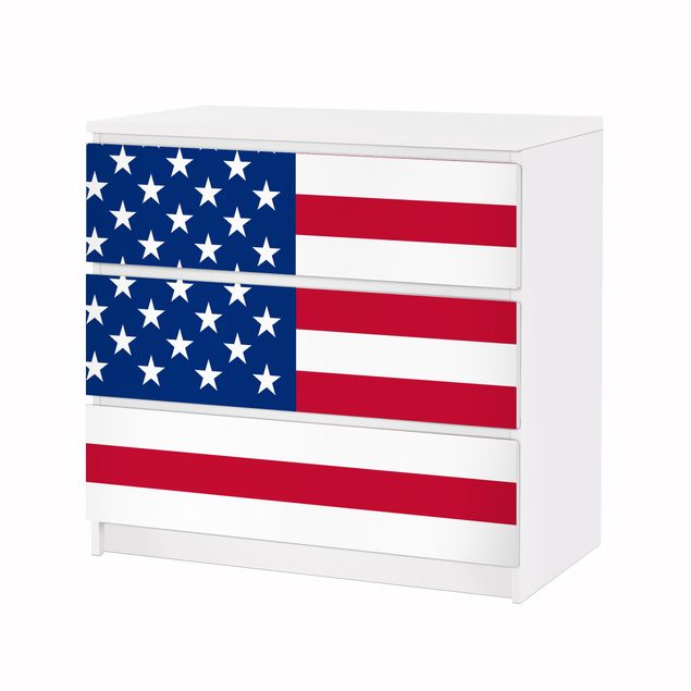 Meubelfolie IKEA Malm Ladekast Flag of America 1