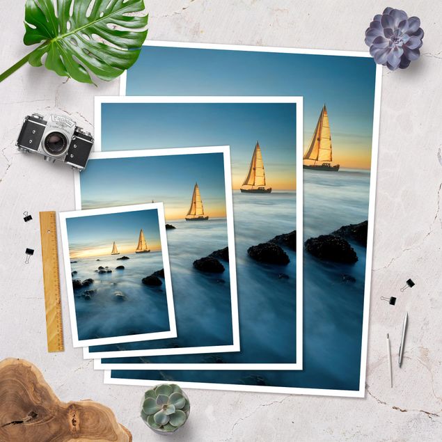 Posters Sailboats On the Ocean