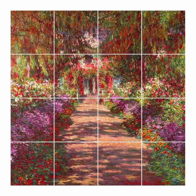 Tegelstickers Claude Monet - Pathway In Monet's Garden At Giverny