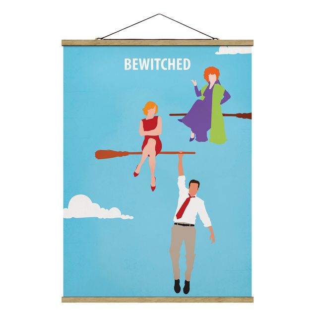 Stoffen schilderij met posterlijst Film Poster Bewitched