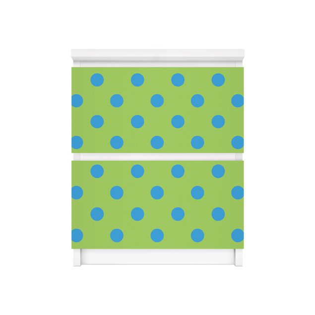 Meubelfolie IKEA Malm Ladekast No.DS92 Dot Design Girly Green