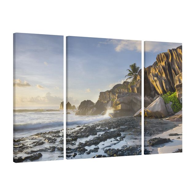Canvas schilderijen - 3-delig Sunset On The Island Paradise
