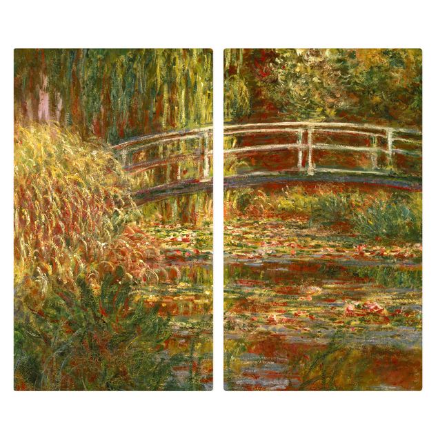 Kookplaat afdekplaten Claude Monet - Waterlily Pond And Japanese Bridge (Harmony In Pink)