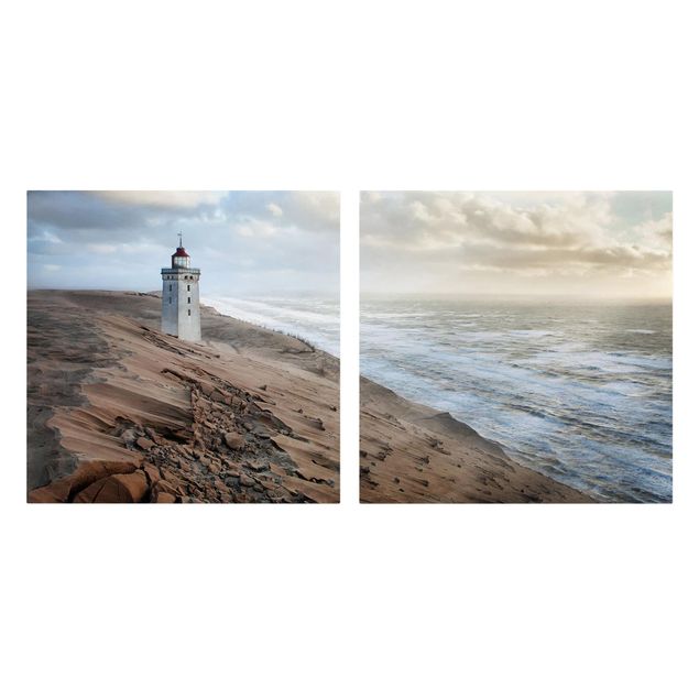Canvas schilderijen - 2-delig  Lighthouse In Denmark