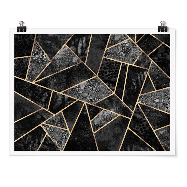 Posters Grey Triangles Gold