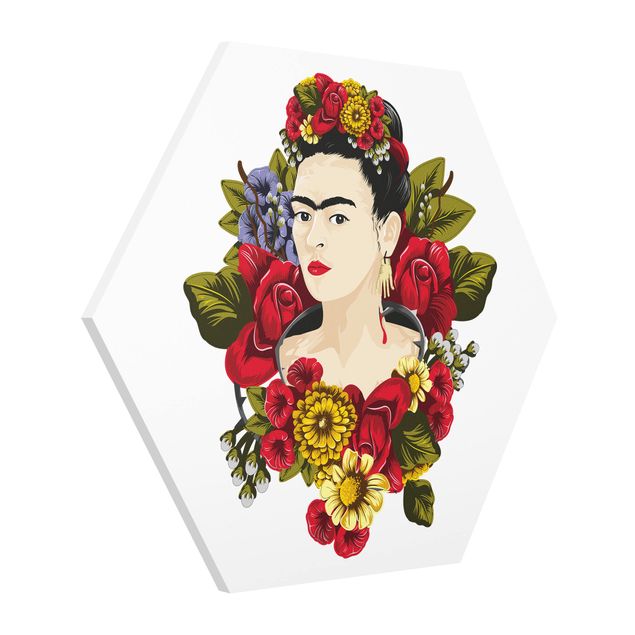 Hexagons Forex schilderijen Frida Kahlo - Roses