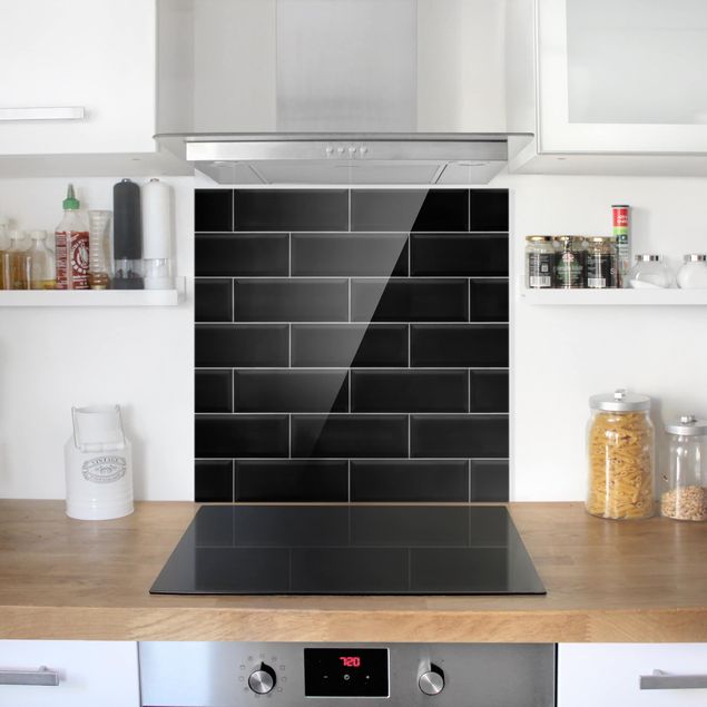 Spatscherm keuken Ceramic Tiles Black