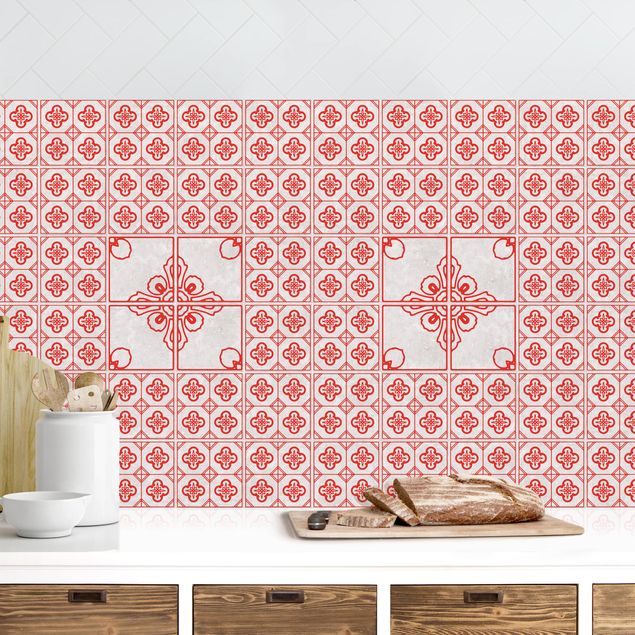 Achterwand voor keuken patroon Postage Red