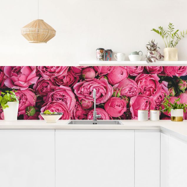 Achterwand voor keuken Pink Peonies