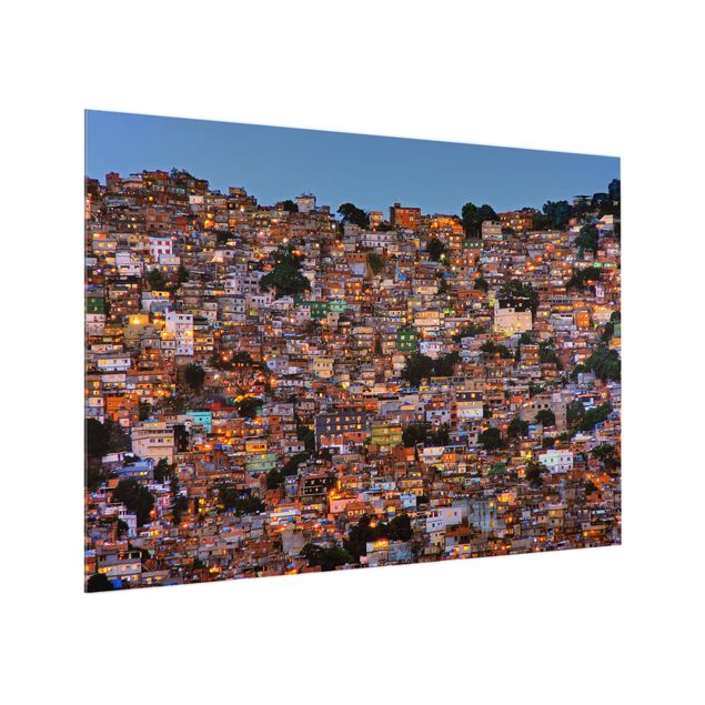 Spatscherm keuken Rio De Janeiro Favela Sunset