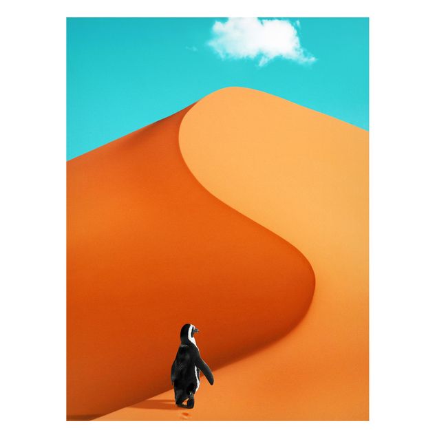 Magneetborden Desert With Penguin