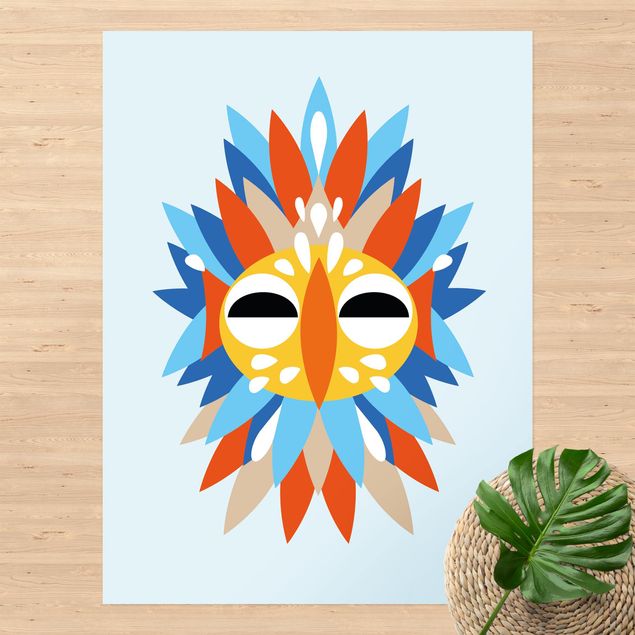 tapijt modern Collage Ethnic Mask - Parrot