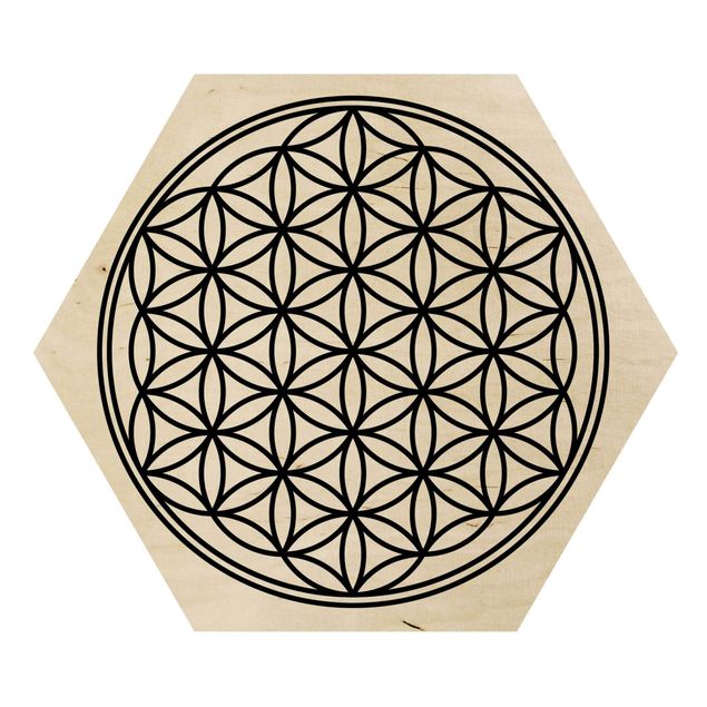 Hexagons houten schilderijen Flower of Life