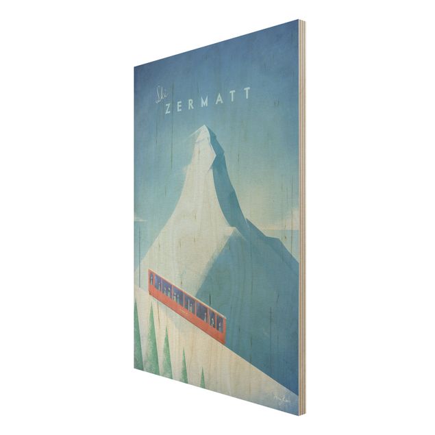 Houten schilderijen Travel Poster - Zermatt