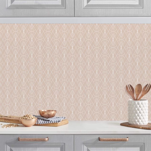 Achterwand voor keuken patroon Art Deco Diamond Pattern In Front Of Beige XXL II
