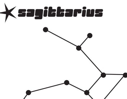 Muurstickers met eigen tekst No.UL823 Customised text Constellation Sagittarius