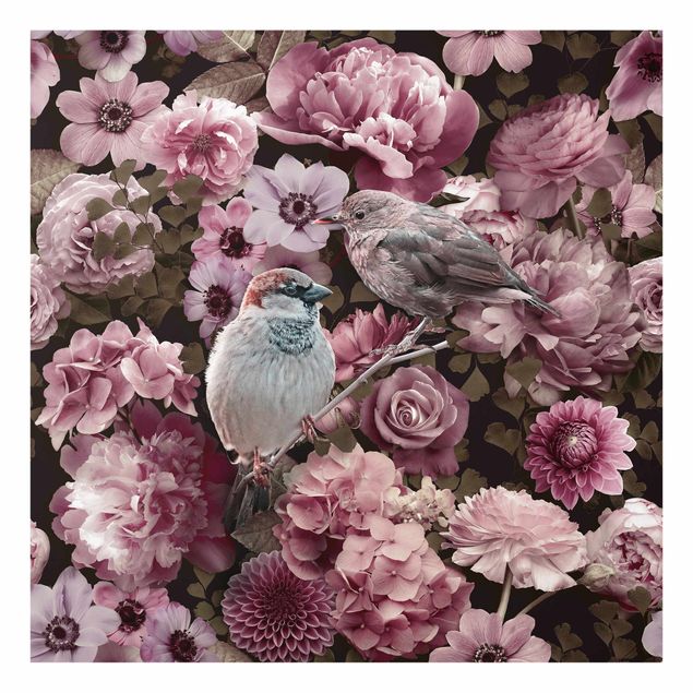 Spatscherm keuken Floral Paradise Sparrow In Antique Pink