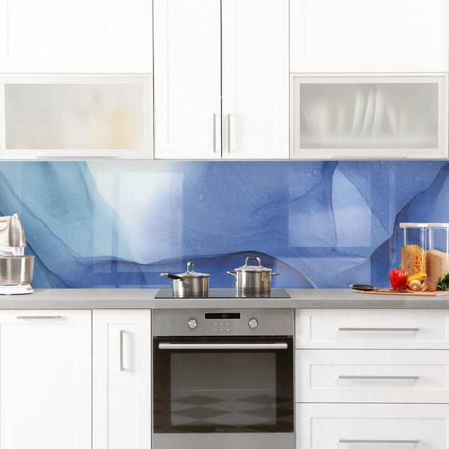 Küchenrückwand - Meliertes Tintenblau