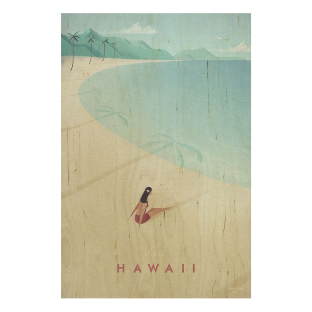 Houten schilderijen Travel Poster - Hawaii