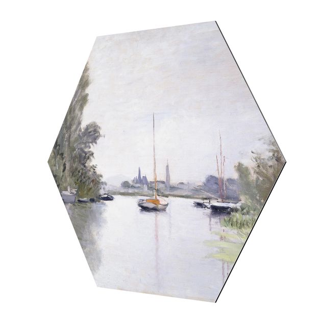 Hexagons Aluminium Dibond schilderijen Claude Monet - Argenteuil Seen From The Small Arm Of The Seine