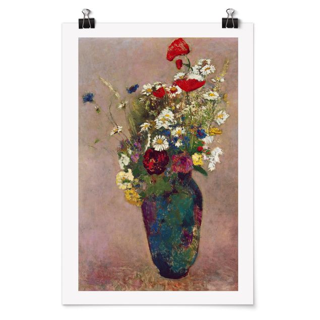 Posters Odilon Redon - Flower Vase with Poppies