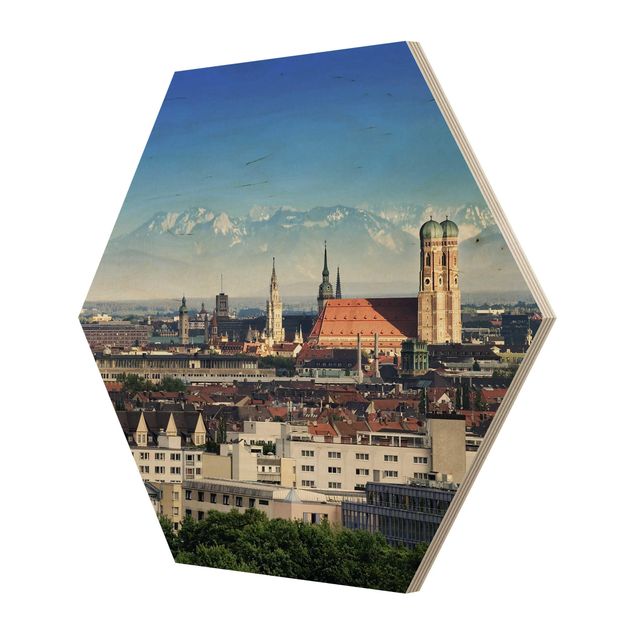 Hexagons houten schilderijen Munich