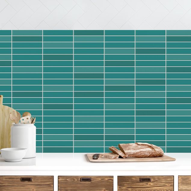 Achterwand voor keuken tegelmotief Metro Tiles - Turquoise