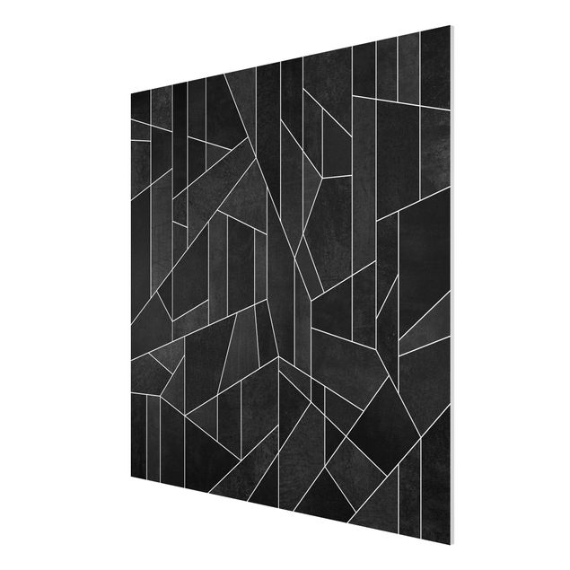 Forex schilderijen Black And White Geometric Watercolour