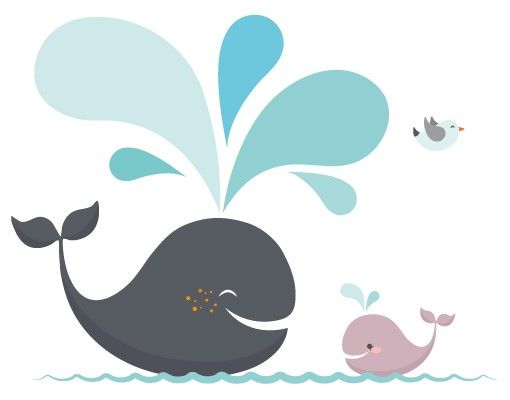 Raamstickers Happy Whales