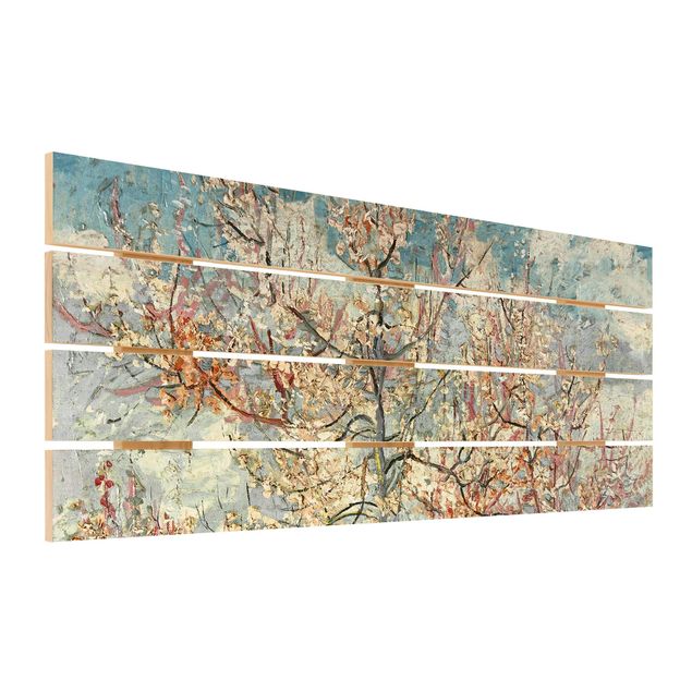 Houten schilderijen op plank Vincent van Gogh - Flowering Peach Trees