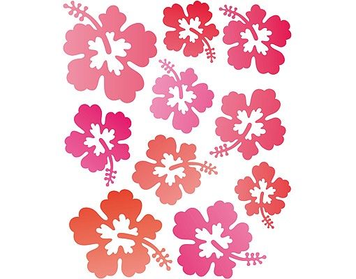 Muurstickers liefde No.546 Hibiscus Flowers