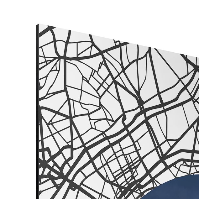 Aluminium Dibond schilderijen Map Collage Paris