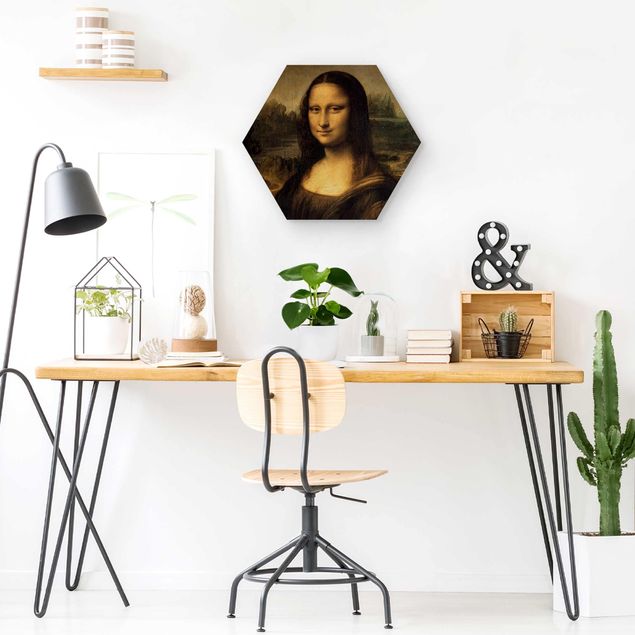 Hexagons houten schilderijen Leonardo da Vinci - Mona Lisa