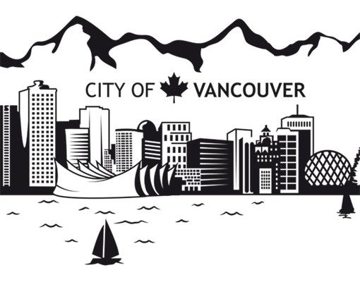 Muurstickers steden en skylines No.JS3 Vancouver Skyline