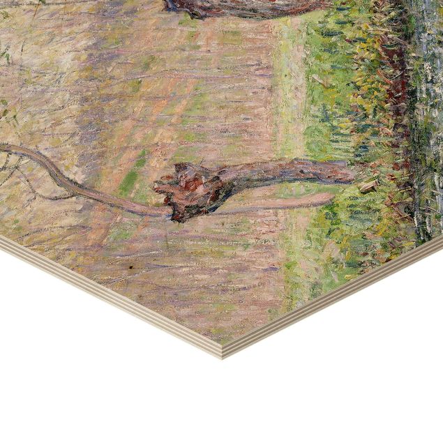 Hexagons houten schilderijen Claude Monet - Willow Trees Spring