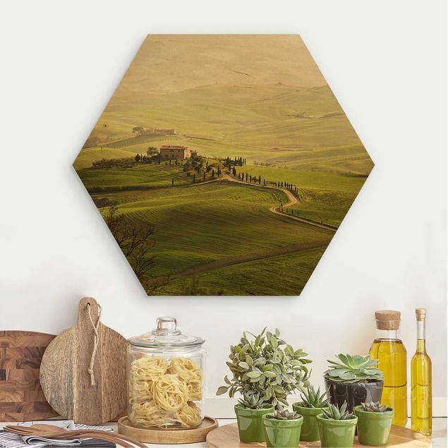 Hexagons houten schilderijen Chianti Tuscany