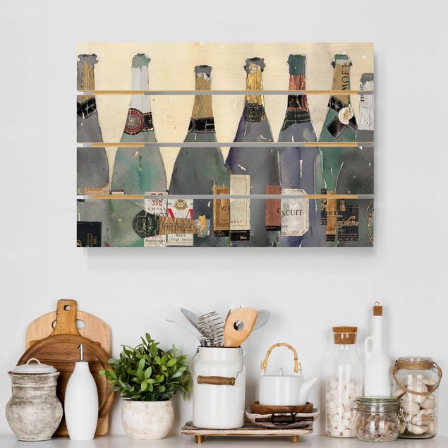 Houten schilderijen op plank Uncorked - Champagne