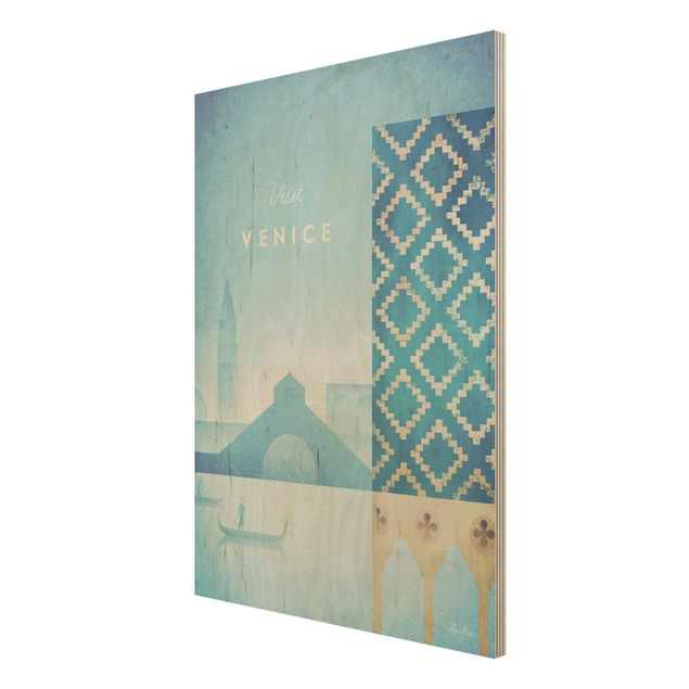 Houten schilderijen Travel Poster - Venice