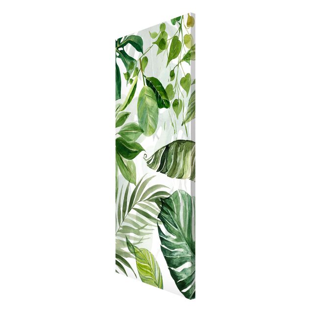 Magneetborden Watercolour Tropical Leaves And Tendrils