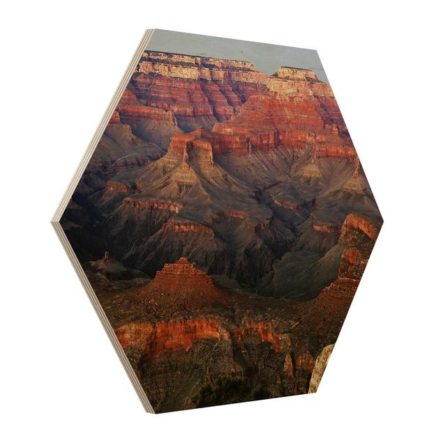 Hexagons houten schilderijen Grand Canyon After Sunset