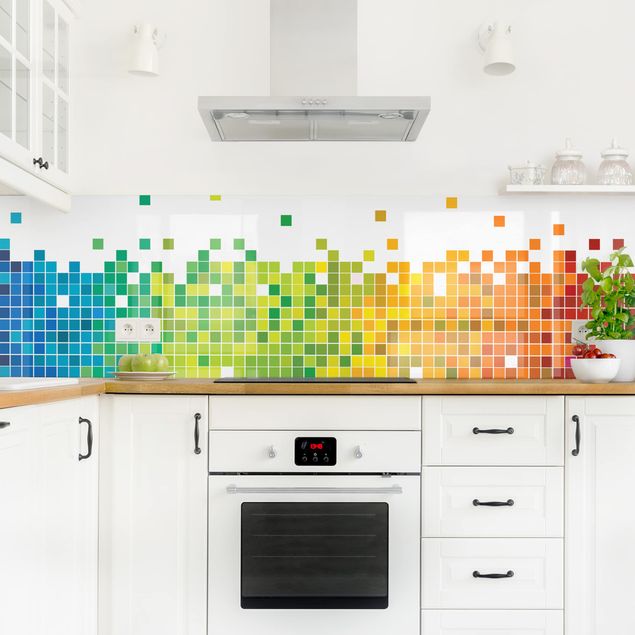 Achterkant keuken Pixel Rainbow