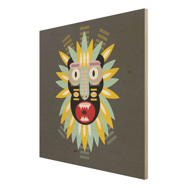 Houten schilderijen Collage Ethnic Mask - King Kong