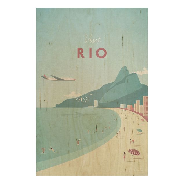 Houten schilderijen Travel Poster - Rio De Janeiro