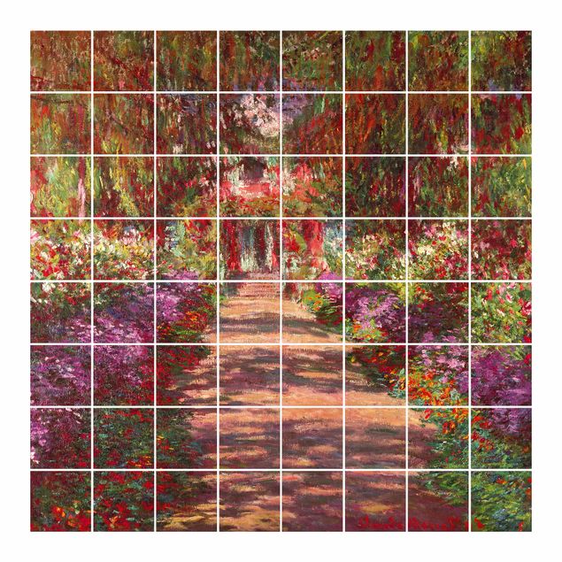 Tegelstickers Claude Monet - Pathway In Monet's Garden At Giverny