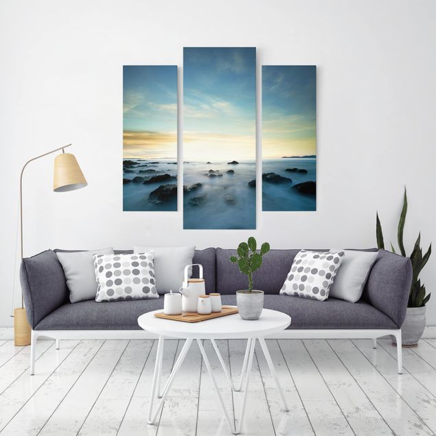 Canvas schilderijen - 3-delig Sunset Over The Ocean