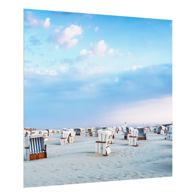 Spatscherm keuken Beach Chairs On The North Sea Beach