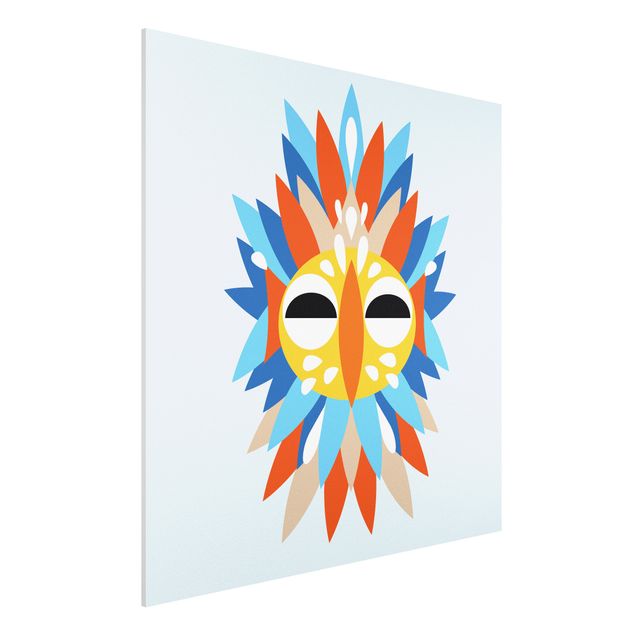 Forex schilderijen Collage Ethnic Mask - Parrot