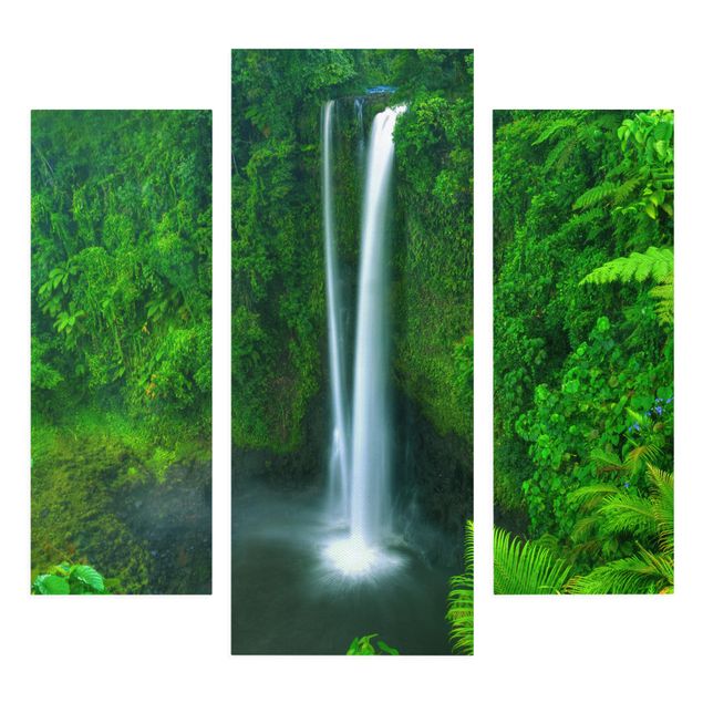 Canvas schilderijen - 3-delig Heavenly Waterfall